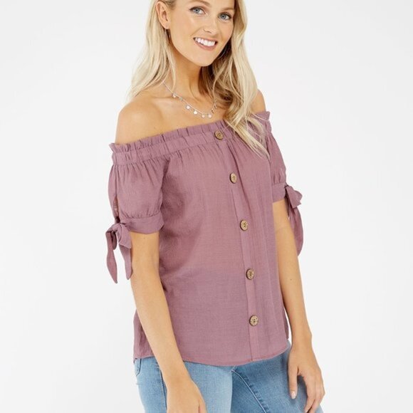Lily White Womens Off the shoulder Blouse - Picture 5 of 7